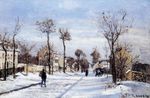 Писсарро Заснеженная улица в Лувесьенн 1872г